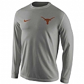 Texas Longhorns Nike Performance Legend Long Sleeve WEM T-Shirt - Gray,baseball caps,new era cap wholesale,wholesale hats